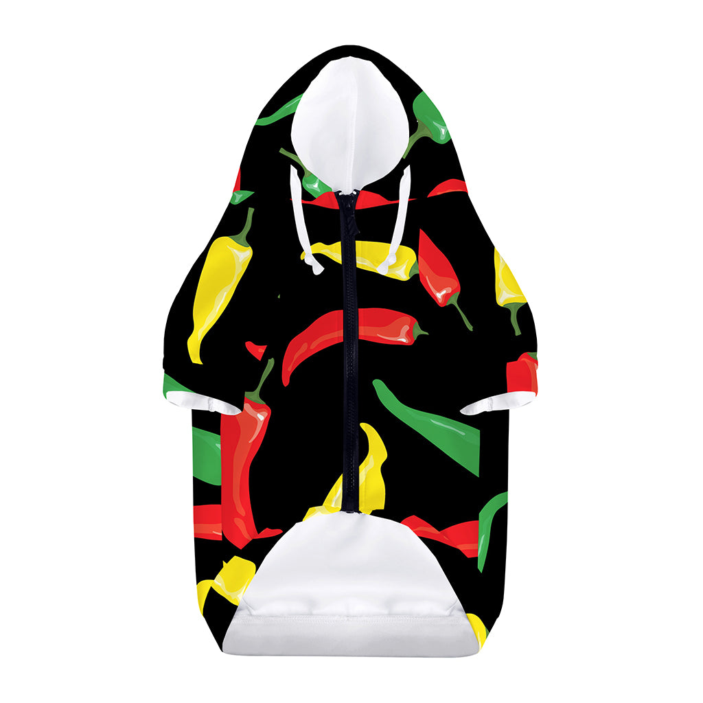 Colorful Chili Peppers Pattern Print Dog Zip Up Hoodie