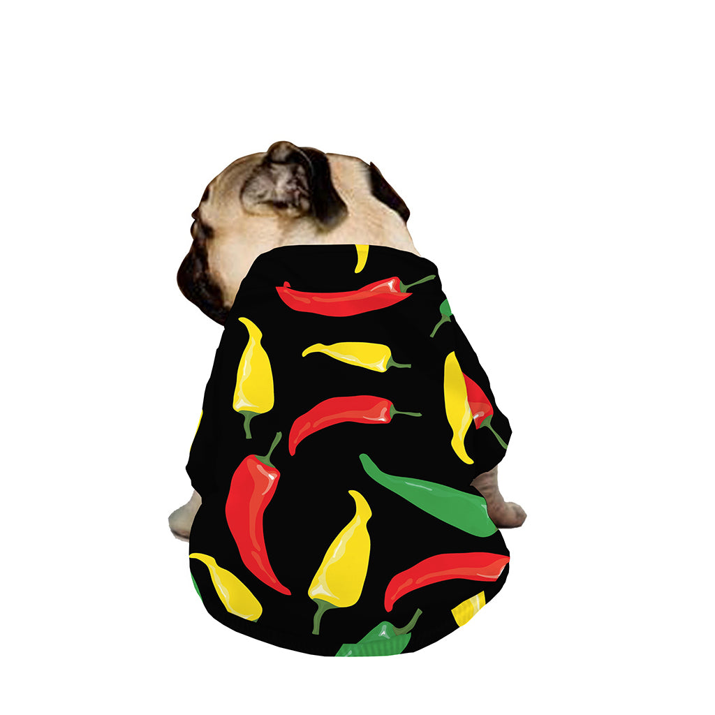 Colorful Chili Peppers Pattern Print Dog Zip Up Jacket