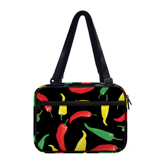 Colorful Chili Peppers Pattern Print Double Strap Bible Bag
