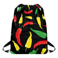 Colorful Chili Peppers Pattern Print Drawstring Backpack