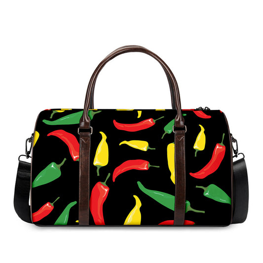 Colorful Chili Peppers Pattern Print Duffle Bag
