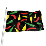 Colorful Chili Peppers Pattern Print Flag