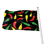 Colorful Chili Peppers Pattern Print Flag