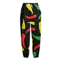 Colorful Chili Peppers Pattern Print Fleece Lined Knit Pants