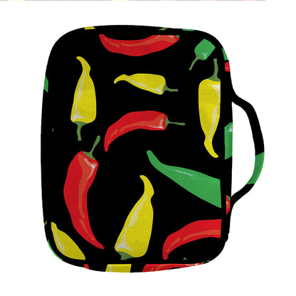 Colorful Chili Peppers Pattern Print Front Pocket Bible Bag