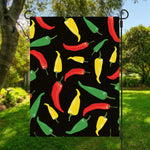 Colorful Chili Peppers Pattern Print Garden Flag