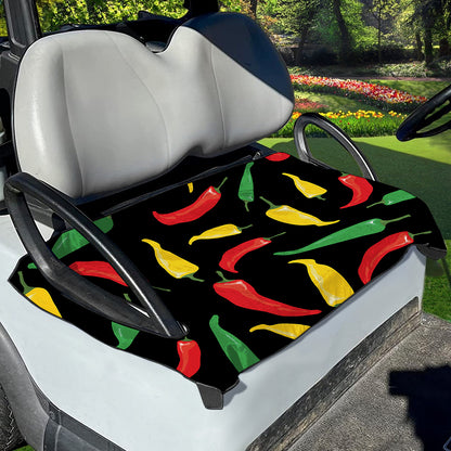 Colorful Chili Peppers Pattern Print Golf Cart Seat Cover