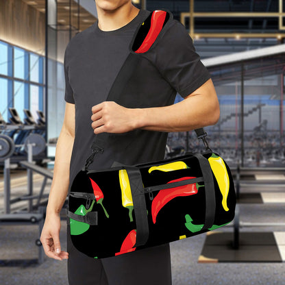 Colorful Chili Peppers Pattern Print Gym Bag