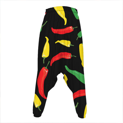 Colorful Chili Peppers Pattern Print Hammer Pants