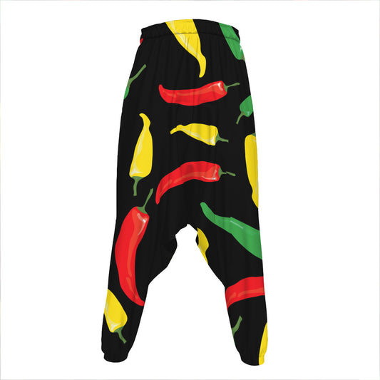 Colorful Chili Peppers Pattern Print Hammer Pants