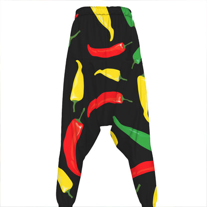 Colorful Chili Peppers Pattern Print Hammer Pants