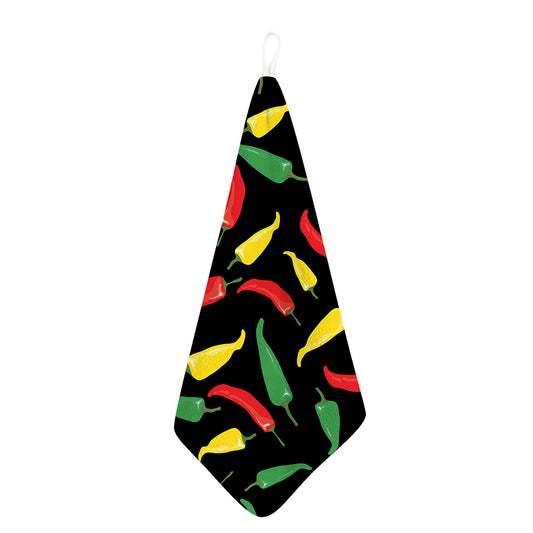 Colorful Chili Peppers Pattern Print Hand Towel