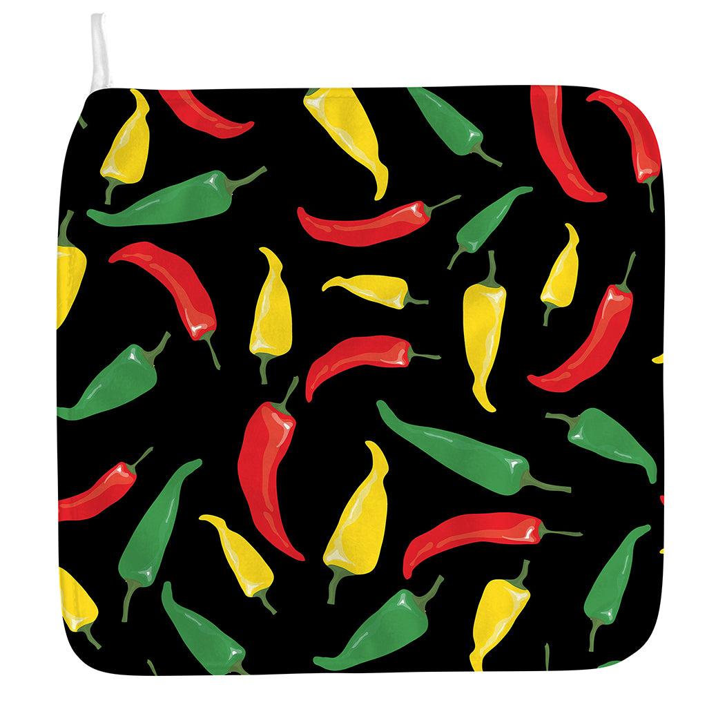 Colorful Chili Peppers Pattern Print Hand Towel