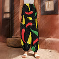 Colorful Chili Peppers Pattern Print Harem Pants