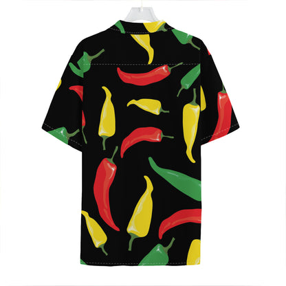 Colorful Chili Peppers Pattern Print Hawaiian Shirt