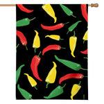 Colorful Chili Peppers Pattern Print House Flag
