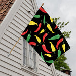 Colorful Chili Peppers Pattern Print House Flag