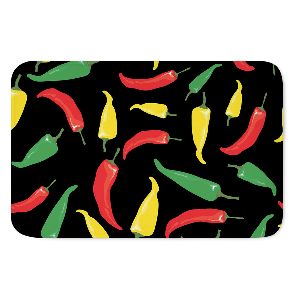 Colorful Chili Peppers Pattern Print Indoor Door Mat