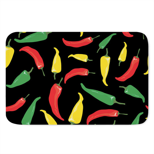 Colorful Chili Peppers Pattern Print Indoor Door Mat