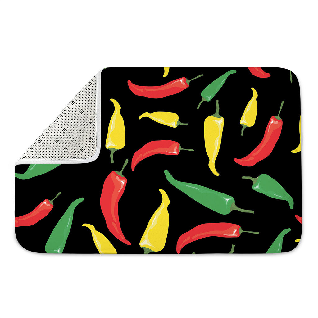 Colorful Chili Peppers Pattern Print Indoor Door Mat