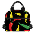 Colorful Chili Peppers Pattern Print Insulated Lunch Bag