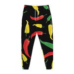 Colorful Chili Peppers Pattern Print Jogger Pants