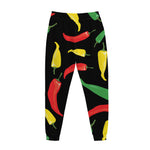 Colorful Chili Peppers Pattern Print Jogger Pants