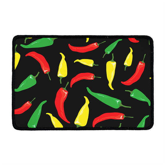 Colorful Chili Peppers Pattern Print Kitchen Mat