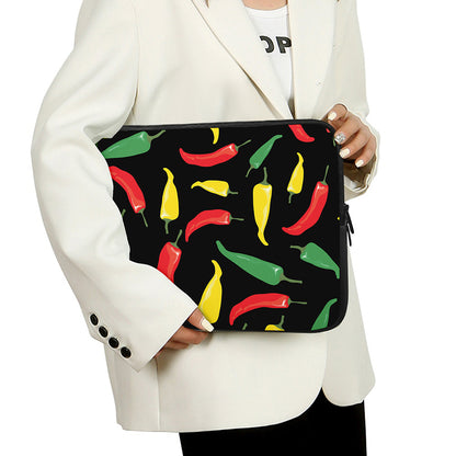 Colorful Chili Peppers Pattern Print Laptop Sleeve