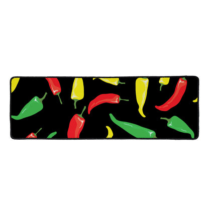 Colorful Chili Peppers Pattern Print Long Kitchen Mat
