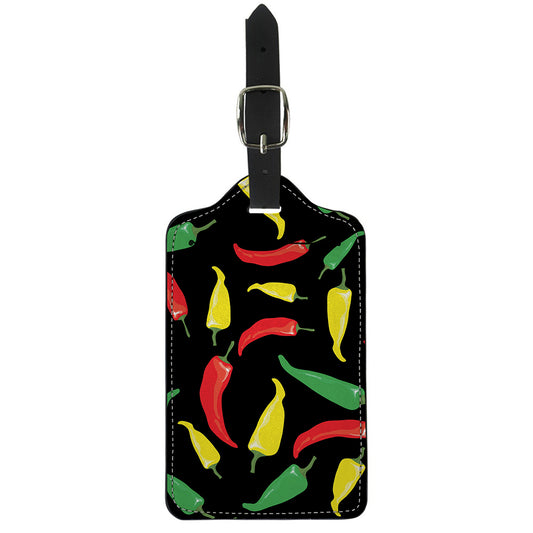 Colorful Chili Peppers Pattern Print Luggage Tag
