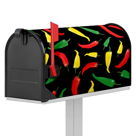 Colorful Chili Peppers Pattern Print Mailbox Cover