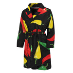 Colorful Chili Peppers Pattern Print Men's Bathrobe