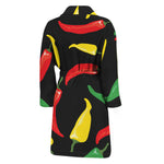 Colorful Chili Peppers Pattern Print Men's Bathrobe