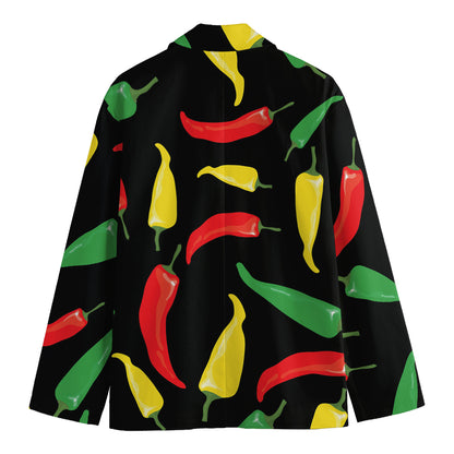 Colorful Chili Peppers Pattern Print Men's Blazer