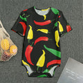 Colorful Chili Peppers Pattern Print Men's Bodysuit