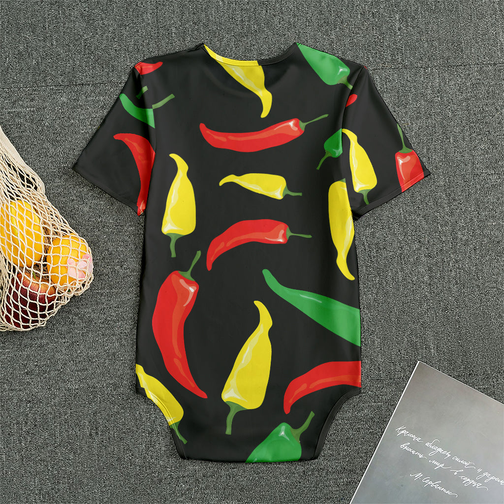 Colorful Chili Peppers Pattern Print Men's Bodysuit