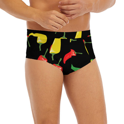 Colorful Chili Peppers Pattern Print Men's Briefs