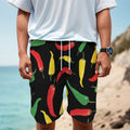 Colorful Chili Peppers Pattern Print Men's Cargo Shorts