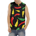 Colorful Chili Peppers Pattern Print Men's Fitness Tank Top