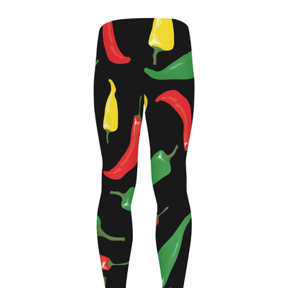 Colorful Chili Peppers Pattern Print Men's leggings