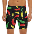 Colorful Chili Peppers Pattern Print Men's Long Boxer Briefs