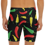 Colorful Chili Peppers Pattern Print Men's Long Boxer Briefs