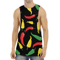 Colorful Chili Peppers Pattern Print Men's Muscle Tank Top