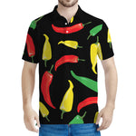Colorful Chili Peppers Pattern Print Men's Polo Shirt