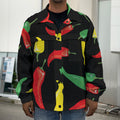 Colorful Chili Peppers Pattern Print Men's Shirt Jacket