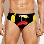 Colorful Chili Peppers Pattern Print Men's Swim Briefs