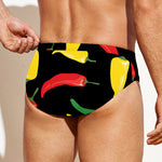 Colorful Chili Peppers Pattern Print Men's Swim Briefs
