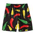 Colorful Chili Peppers Pattern Print Men's Swim Trunks