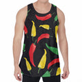 Colorful Chili Peppers Pattern Print Men's Velvet Tank Top